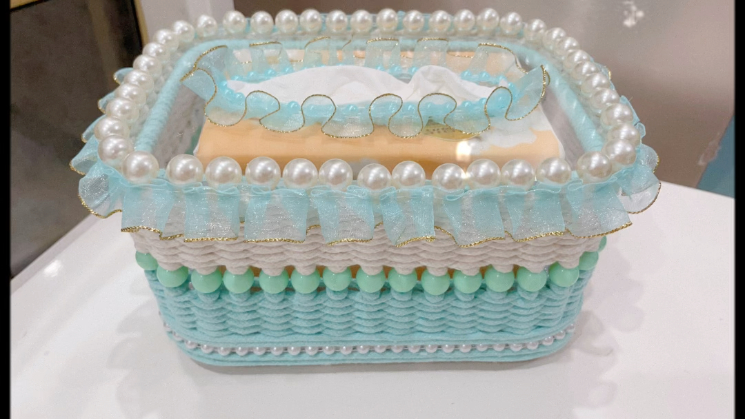 纸巾盒编织成品