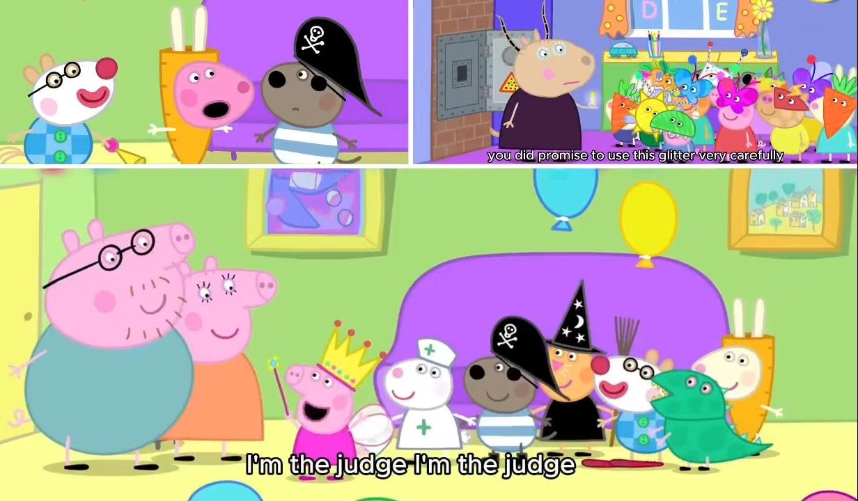 peppa pig小猪佩奇英文原版 - 快来参加cosplay和假面游戏!
