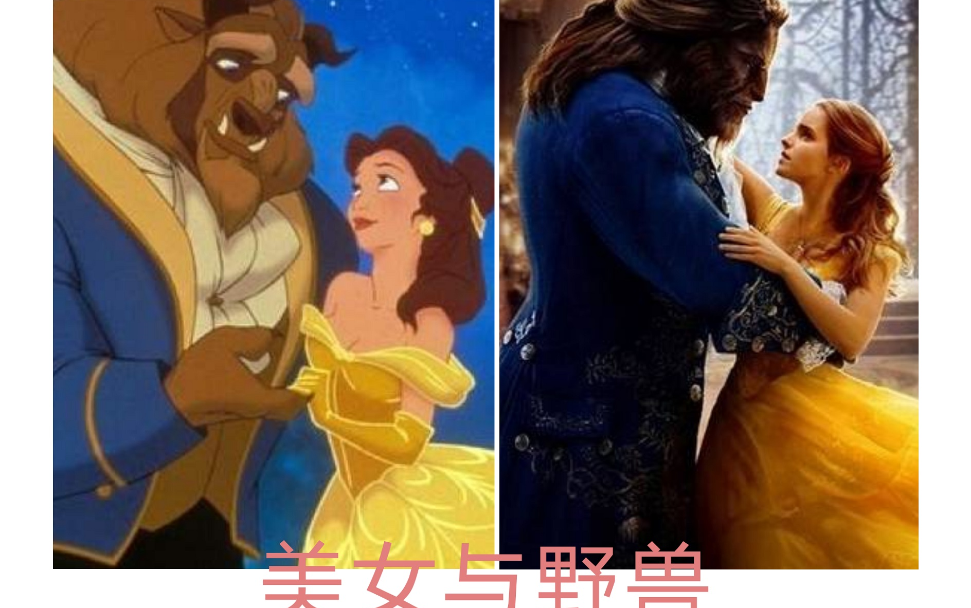 [图]【美女与野兽】迪士尼公主电影对比系列之美女与野兽（美女与野兽/Beauty And The Beast 1991｜2017）