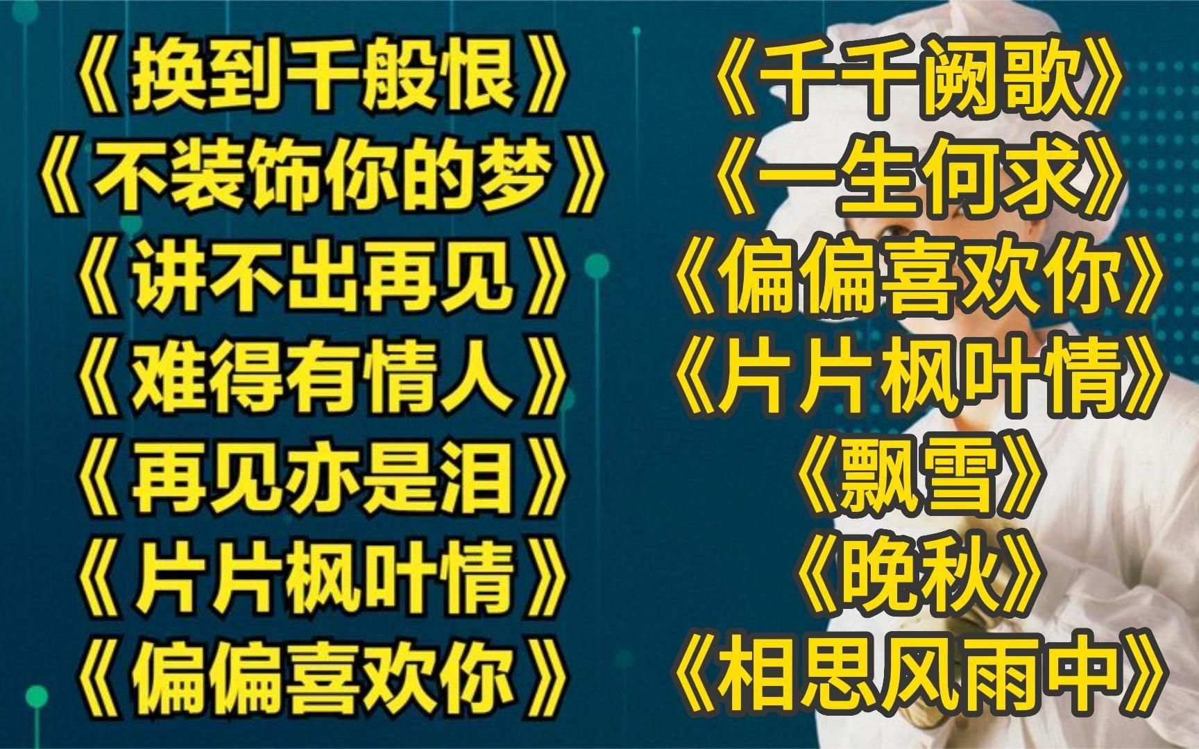 [图]粤语老歌<换到千般恨><不装饰你的梦><讲不出再见><难得有情人>