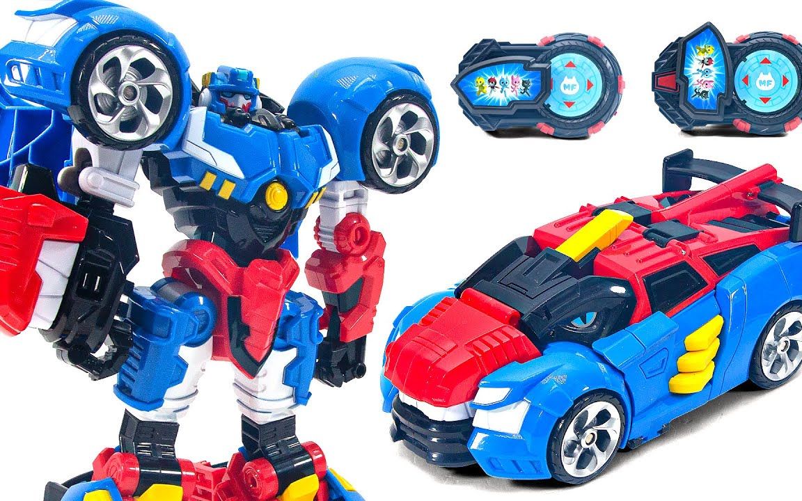 迷你特工队变形汽车玩具,用遥控器变出机器人吧!