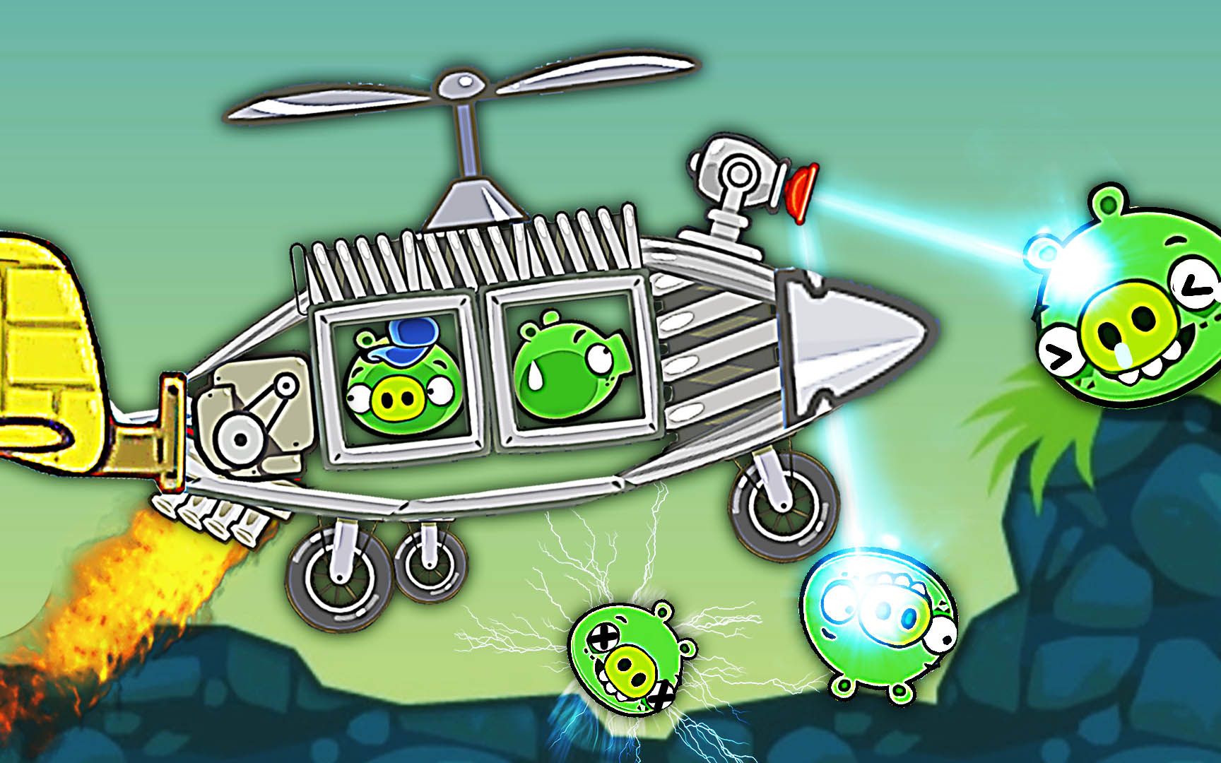 捣蛋猪 汽车人被我绑上气球后变身成空陆两栖机器人 成哔哔解说