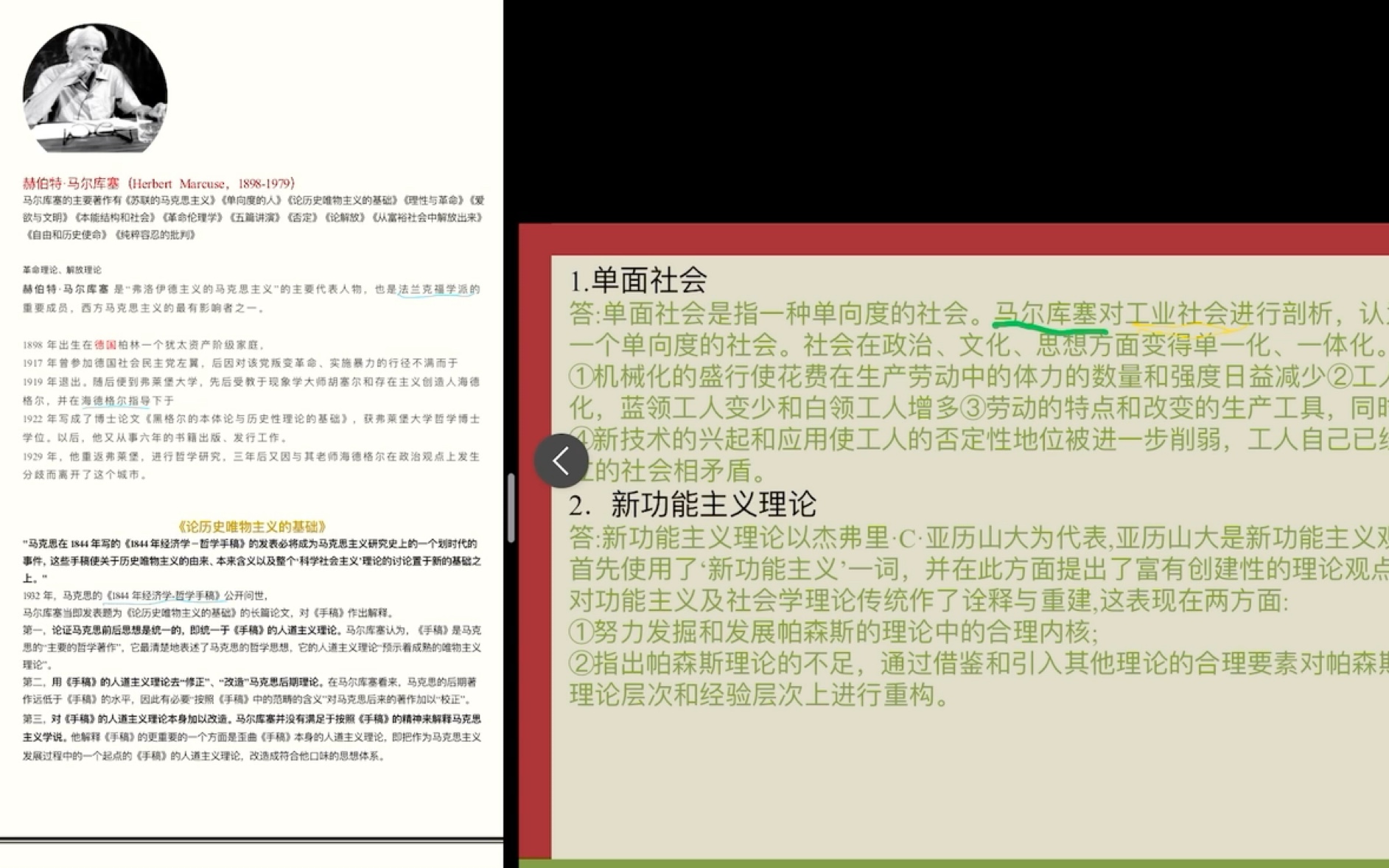[图]新功能主义：单面社会+马尔库塞+背景了解