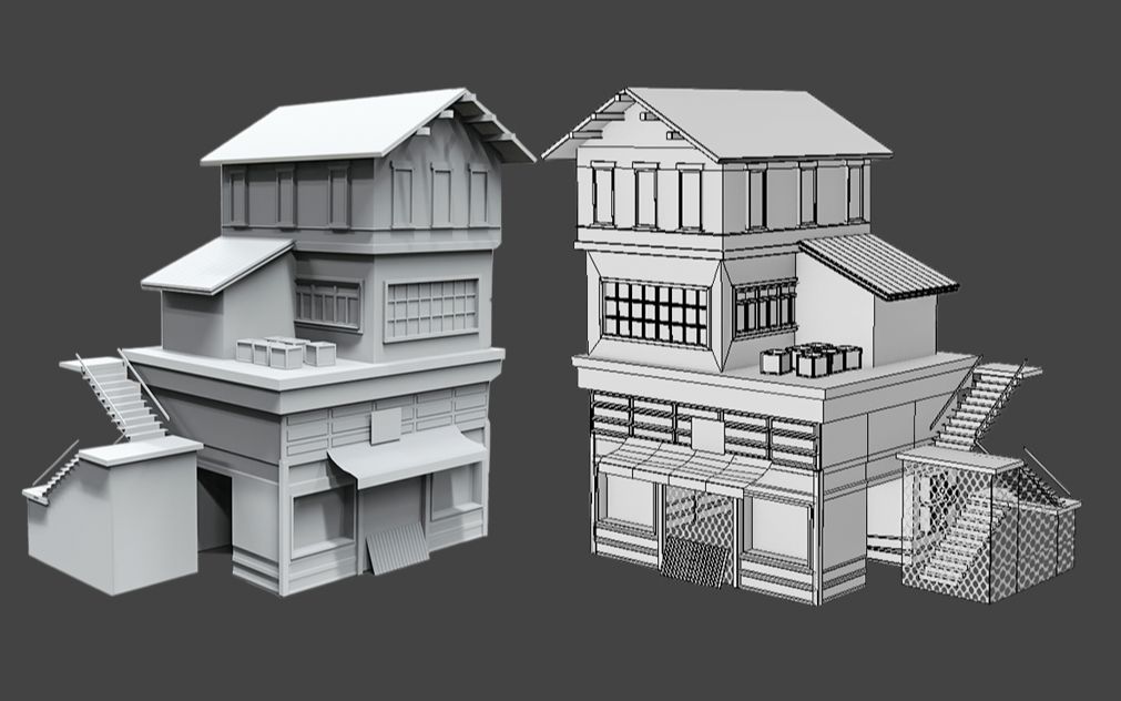 3dmax建模:从box开始制作房屋场景模型,3d场景建模教学案例