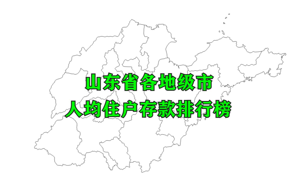 山东省各地级市人均住户存款排名,看看哪里的人最有钱哔哩哔哩bilibili