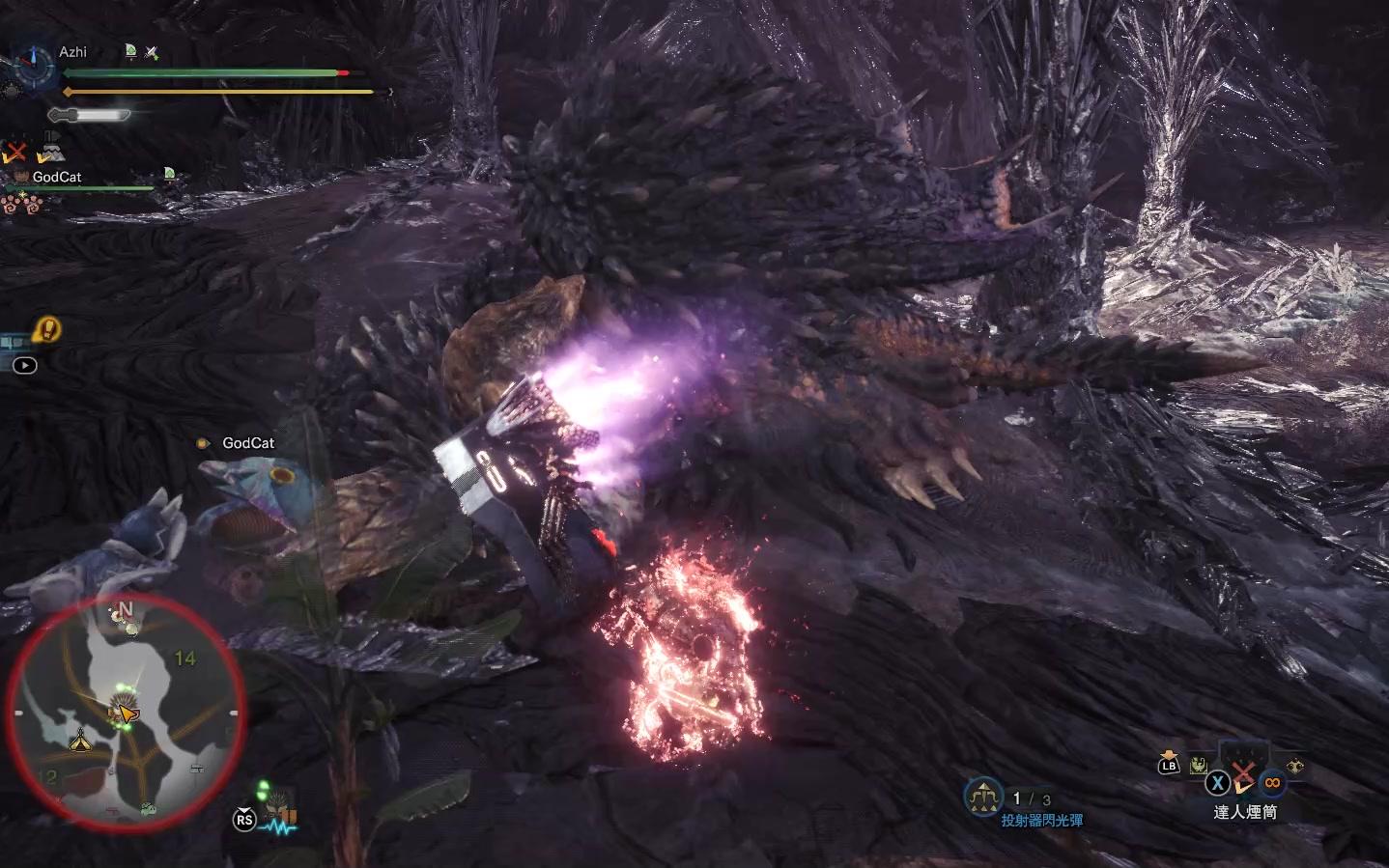 【mhw】20喷气大剑1分34灭尽 破头断尾(都是运气好~~)