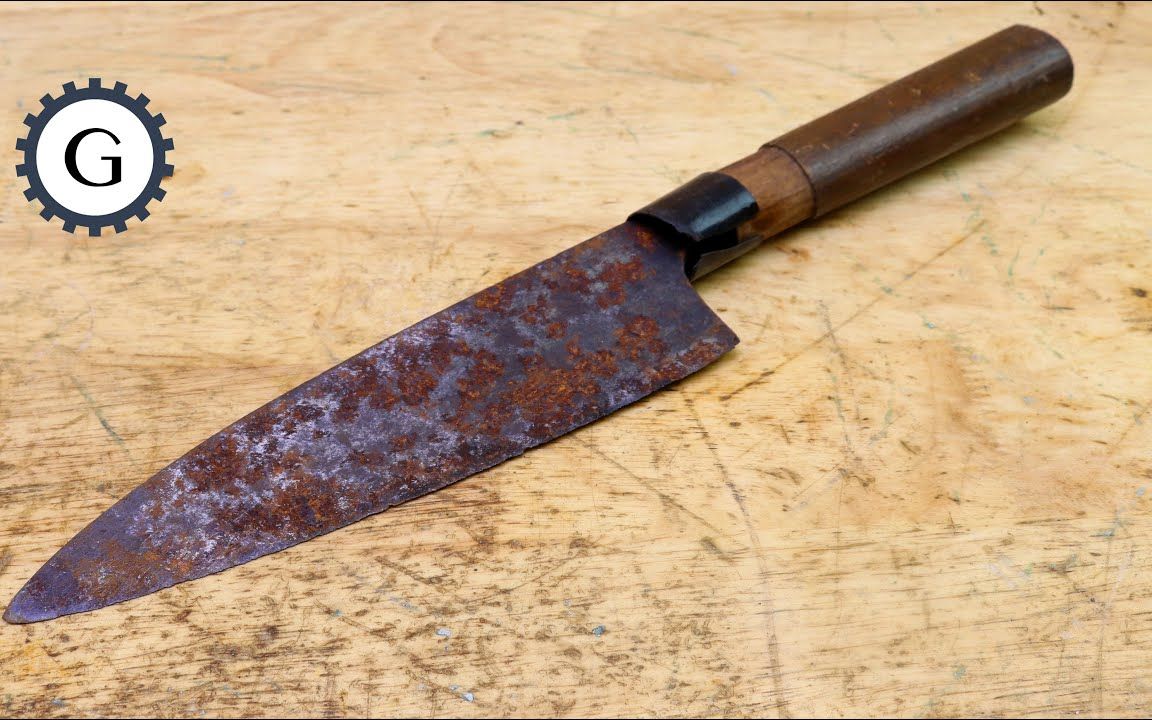 搬生锈的日本刀修复5rustyjapanesekniferestoration