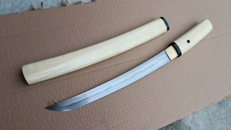 白鞘牛角合口拵日本刀平造短刀刃纹是亮点非常漂亮和风堂美术刀剑 