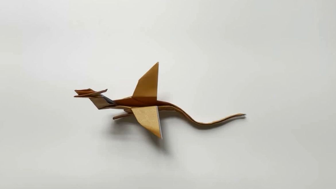 【yellow paper origami】飞龙折纸教程easy origami dragon