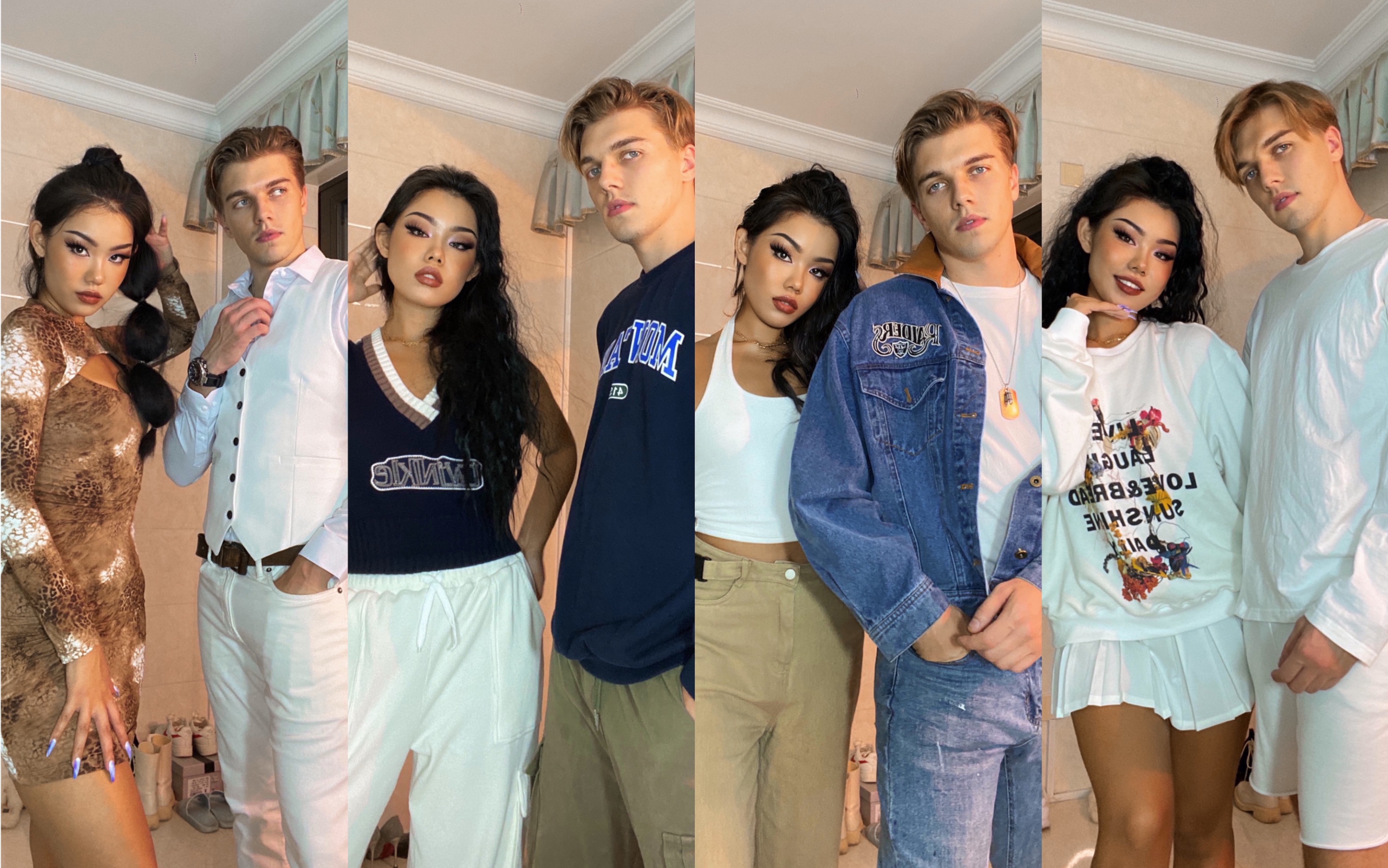 欧美风情侣早秋复古校园穿搭_哔哩哔哩_bilibili