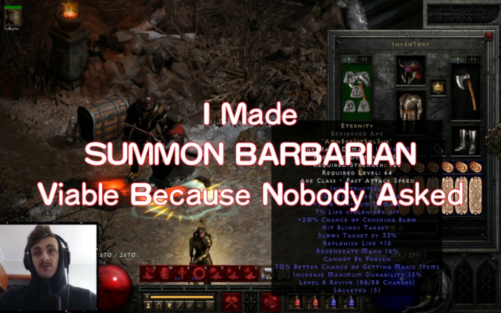 召唤系野蛮人玩法 I Made SUMMON BARBARIAN Viable Because Nobody Asked 暗黑2重制版哔哩哔哩bilibili暗黑破坏神