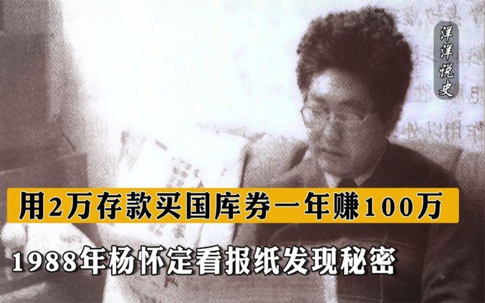 1988年,杨怀定看报纸发现秘密,用2万存款买国库券一年赚100万哔哩哔哩bilibili