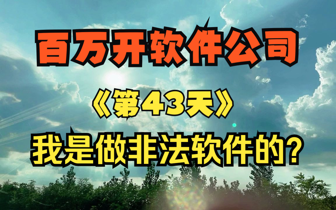 程序员百万软件开发公司第43天 我是做合法软件的 某些粉丝别太离谱哔哩哔哩bilibili