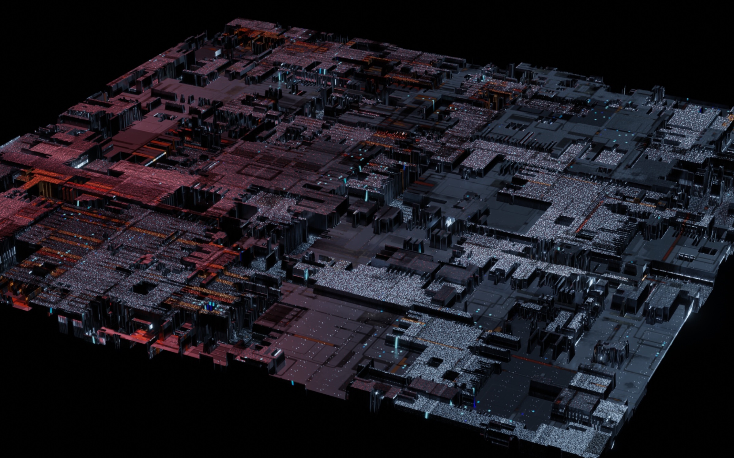blender置换贴图生成器教学视频,一键生成赛博风城市群.