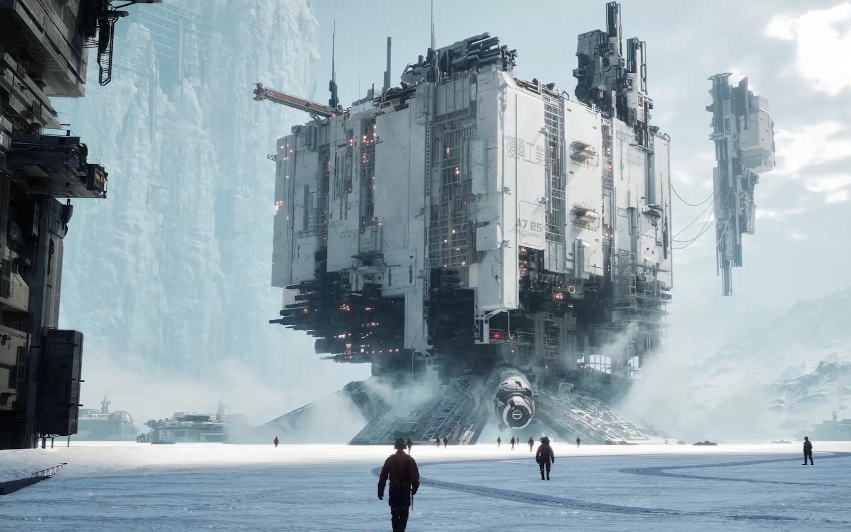 ue5科幻cg概念艺术《灾难前夕-冰灾》场景制作