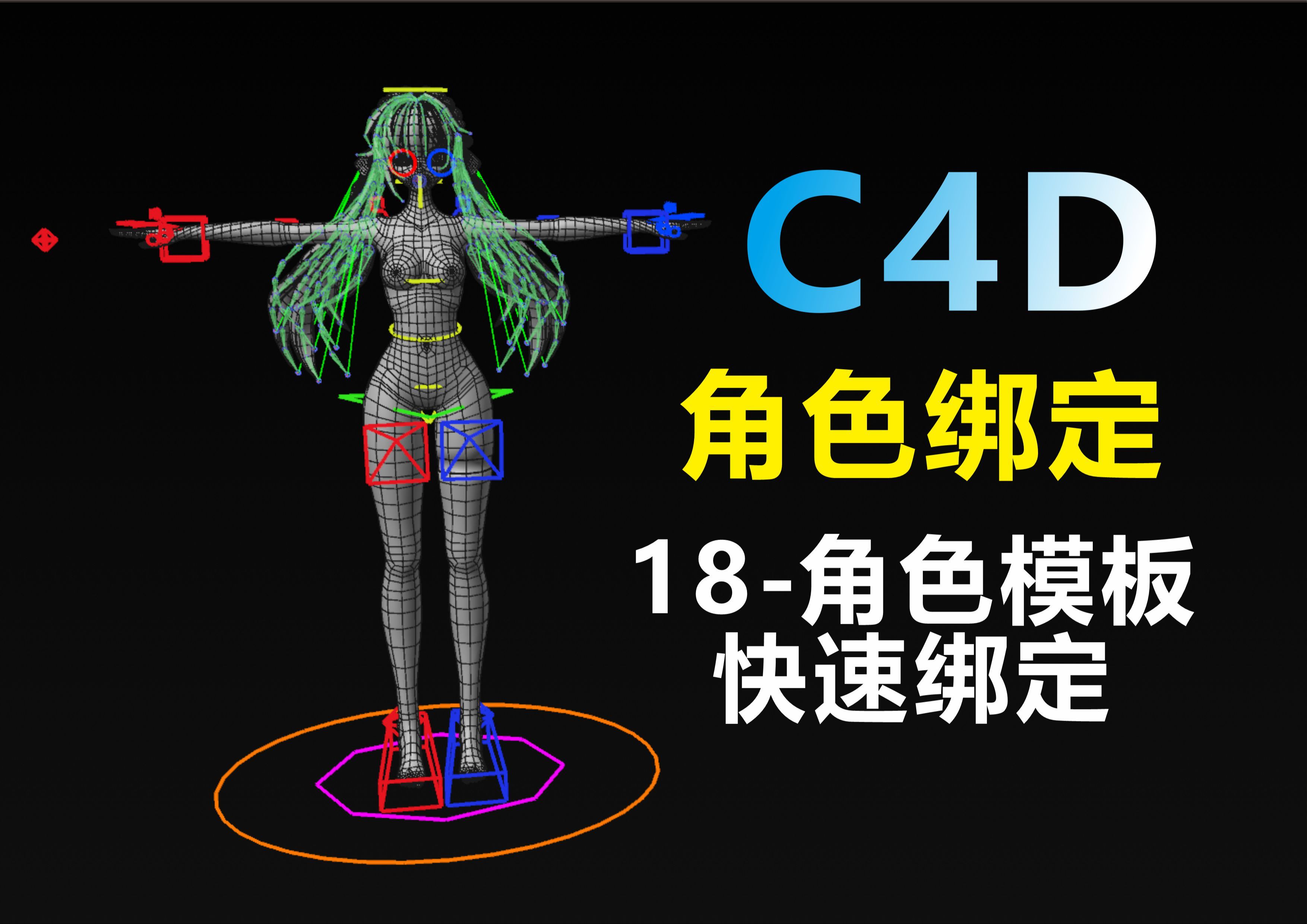 [图]C4D角色绑定-18-角色模板快速绑定