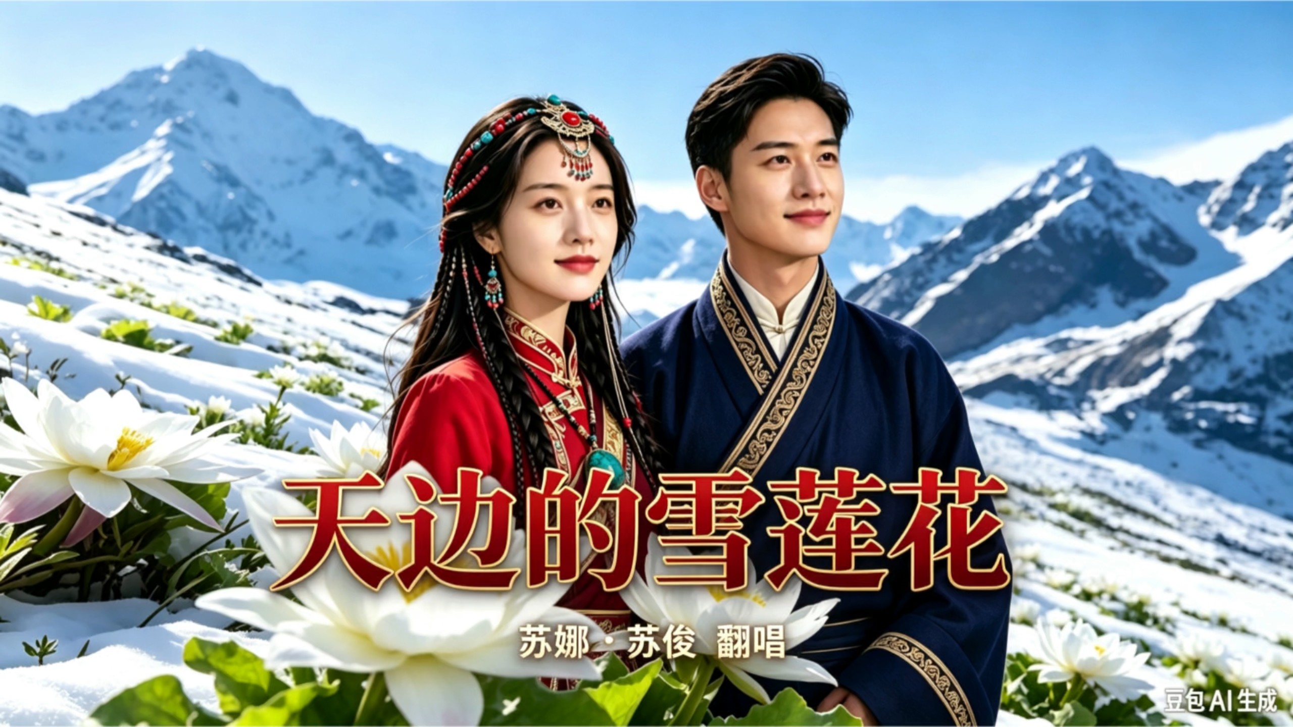 【天边的雪莲花】苏娜苏俊翻唱，雪域醉人心，高原美如画