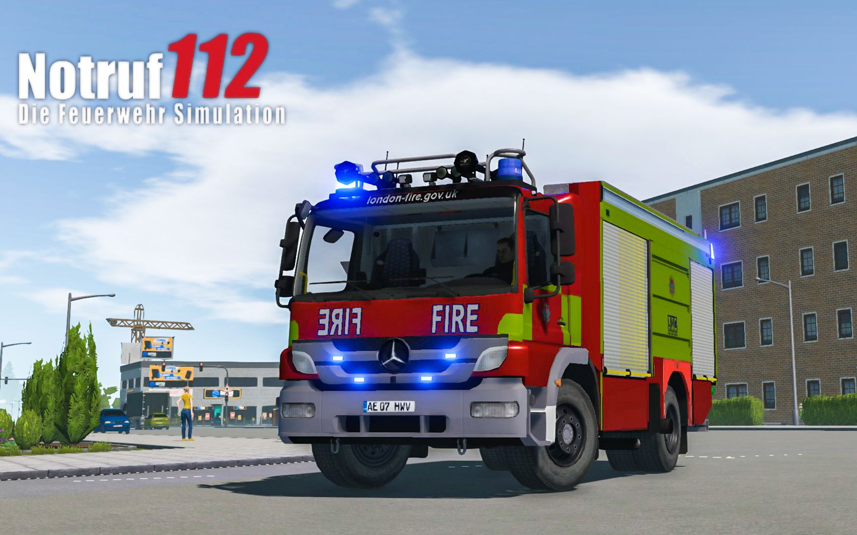 紧急呼叫11293英国伦敦消防涂装圣诞树存放处起火notruf112emergency