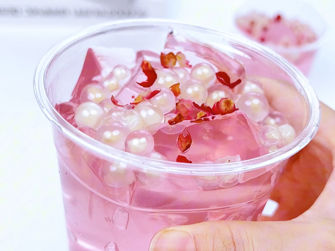 蓝莓味 粉色冰粉