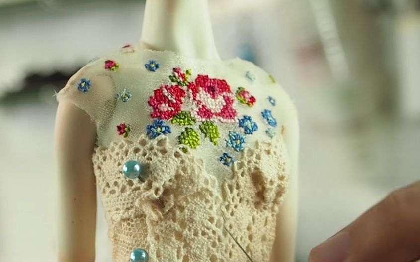 [图]【陶瓷bjd】Zulu陶瓷娃衣的手工制作 The Roses doll dress making of