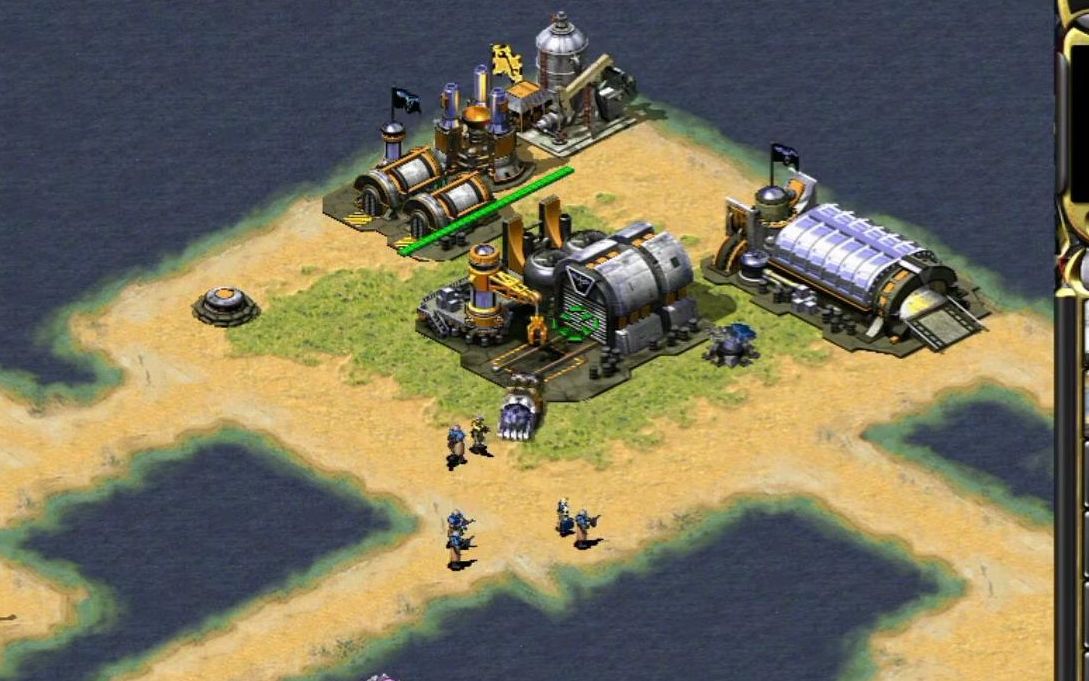 红警2小块地基地到处展开续上经济后期甚至可以1v2