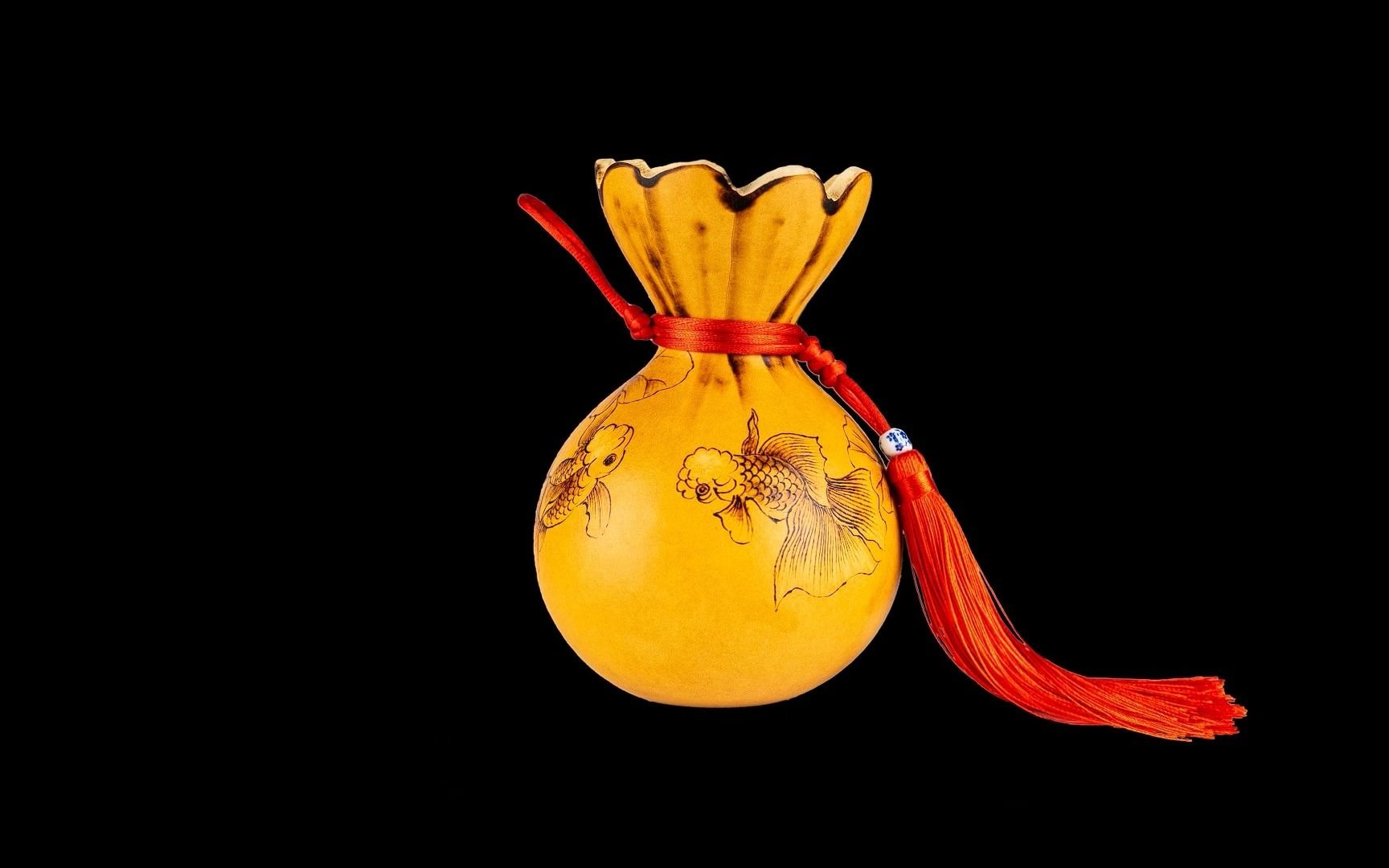 3d环物摄影-天然葫芦手工烙画-福袋