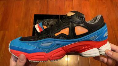 RAF SIMONS ポロシャツ 40 青/赤/黄 Raf Simons Ozweego 2 Black Red Lucora Size 7 #raf | Depop