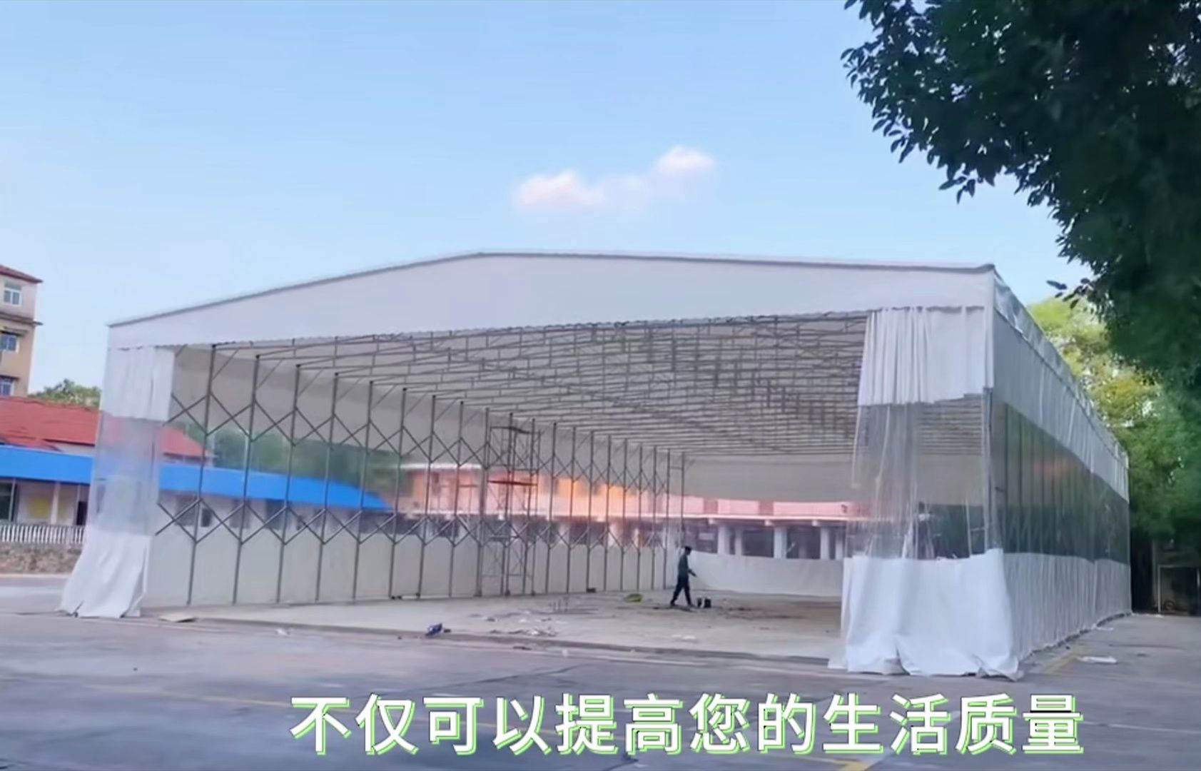佛山推拉雨棚户外遮阳棚大型仓库仓储棚厂家