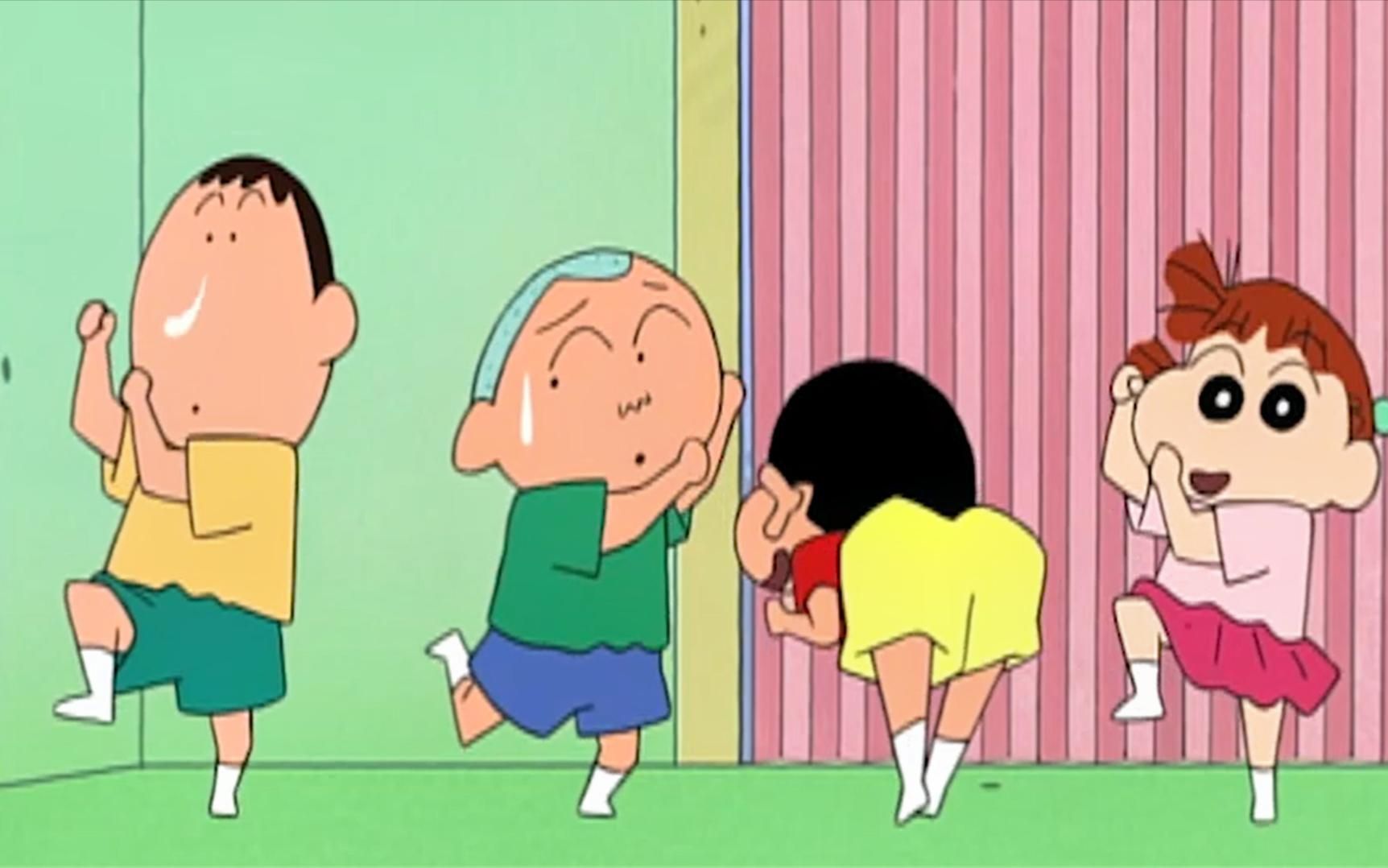 蜡笔小新:小新跳舞很随意,就喜欢扭屁股,风间都看不下去了