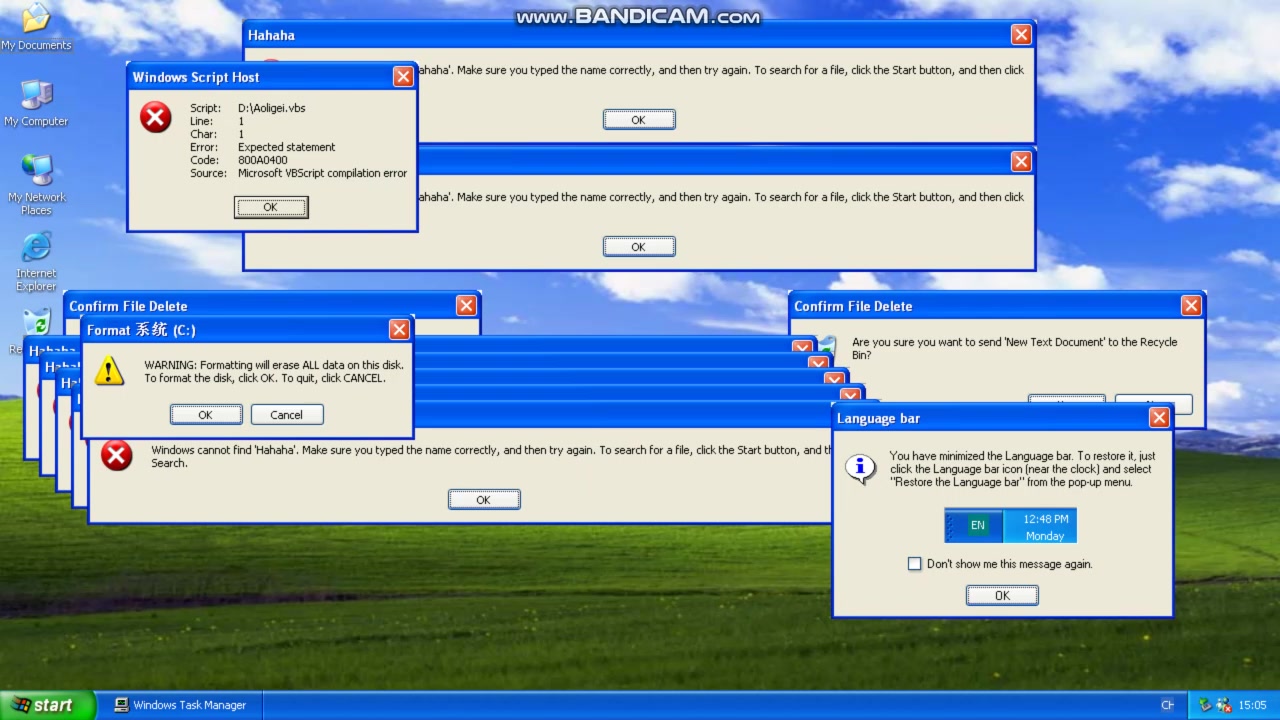 windows 2002 crazy error