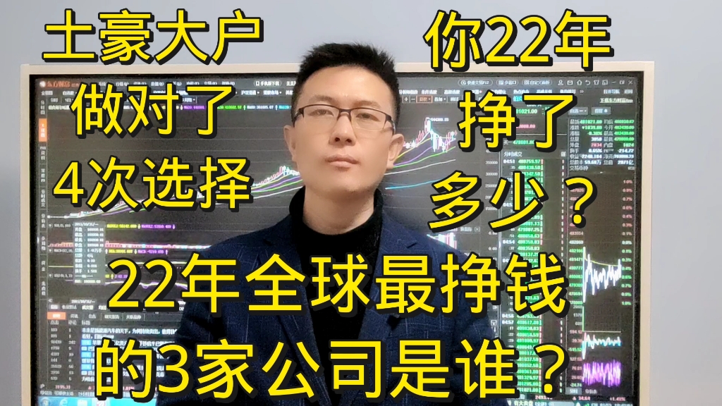 22年最挣钱的3家公司是谁?第1土豪是不是真的人傻钱多?你22年挣了多少?哔哩哔哩bilibili