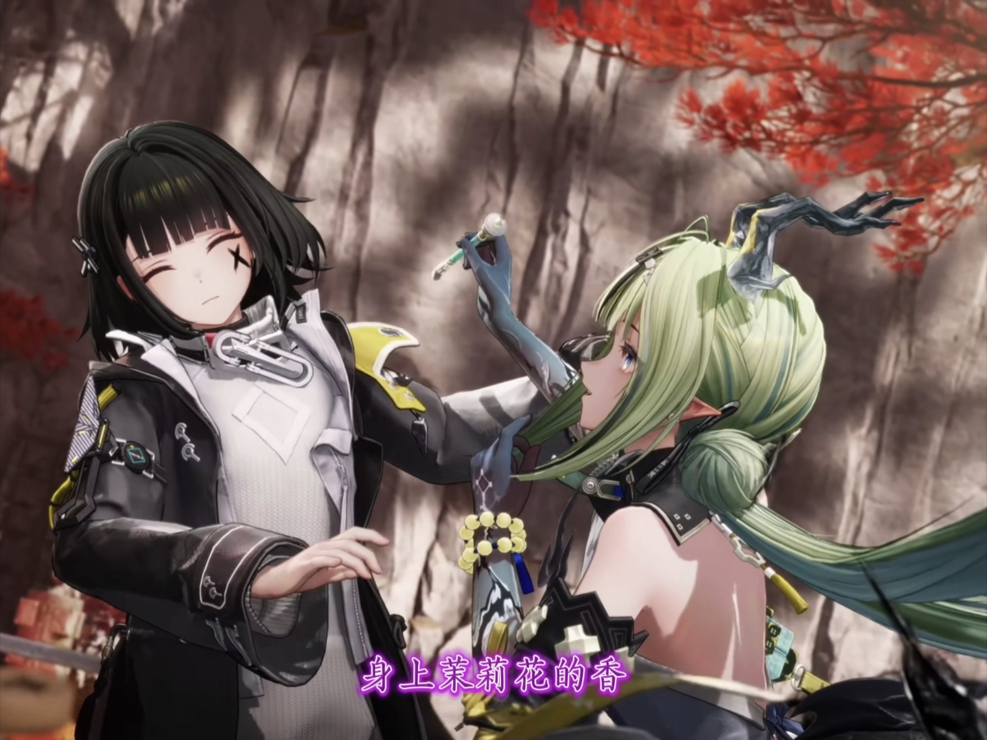 【祀】她留短发淡的妆，身上茉莉花的香