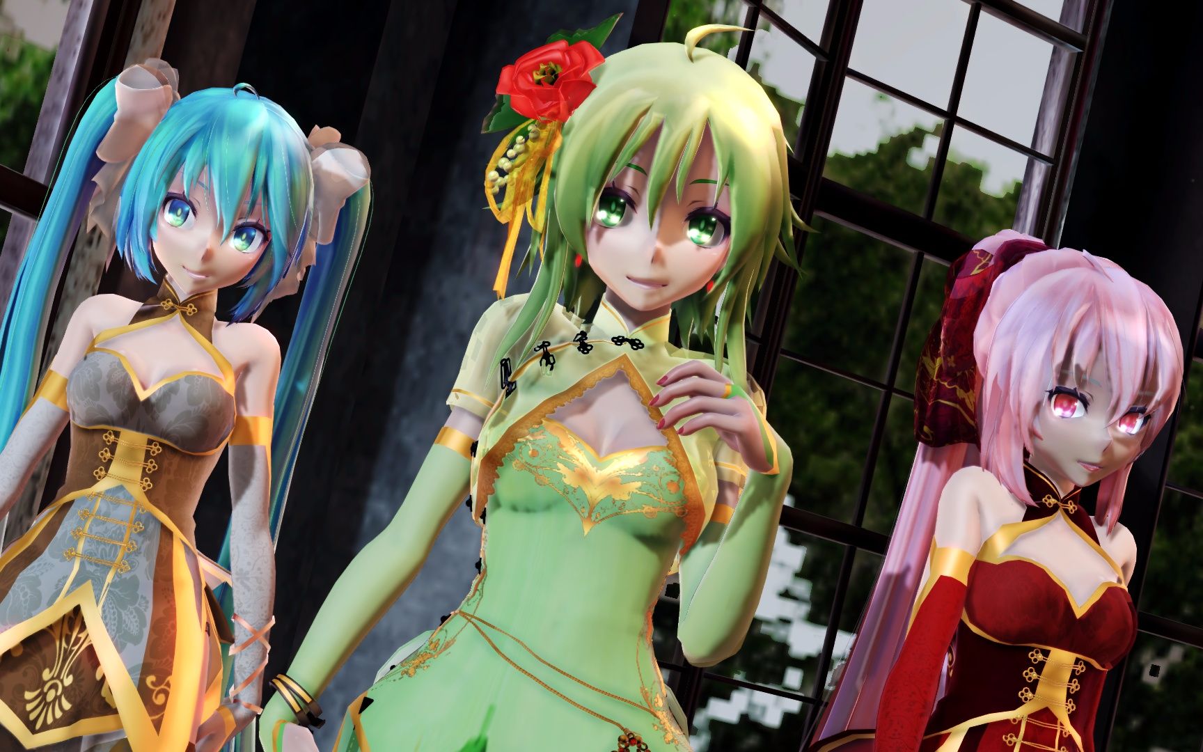 【mmd】hi-fi raver【tda式 旗袍 gumi, miku, luka】