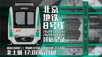 【北京地铁】8号线2021年6月22日 / 2021年6月25日封站记录