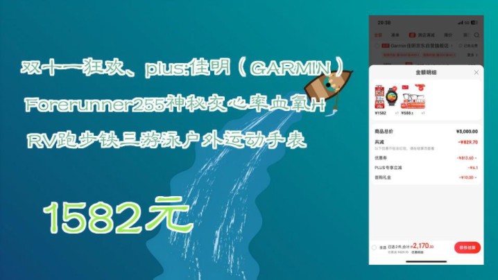 【1582元(需领券)】 双十一狂欢、plus:佳明(GARMIN)Forerunner255神秘灰心率血氧HRV跑步铁三游泳户外运动手表哔哩哔哩bilibili