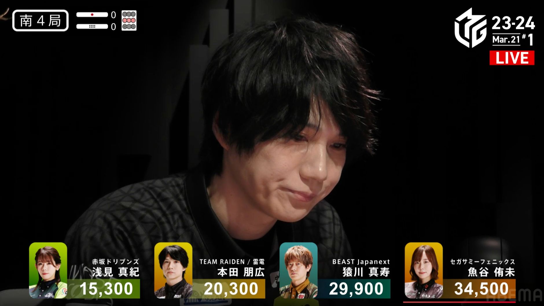 【mleague】常规赛最后的役满确定!雷电还有希望吗?