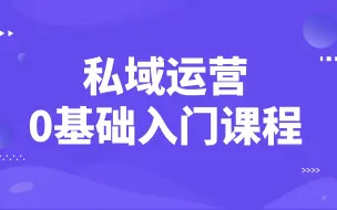 下载视频: 零基础入门私域运营，转行新媒体运营精品课程