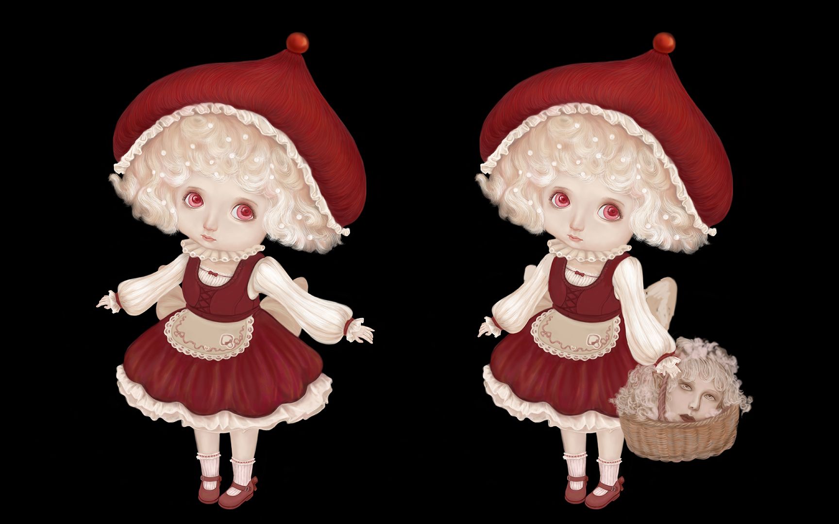 红伞伞白杆杆76蘑菇拟人菇酱