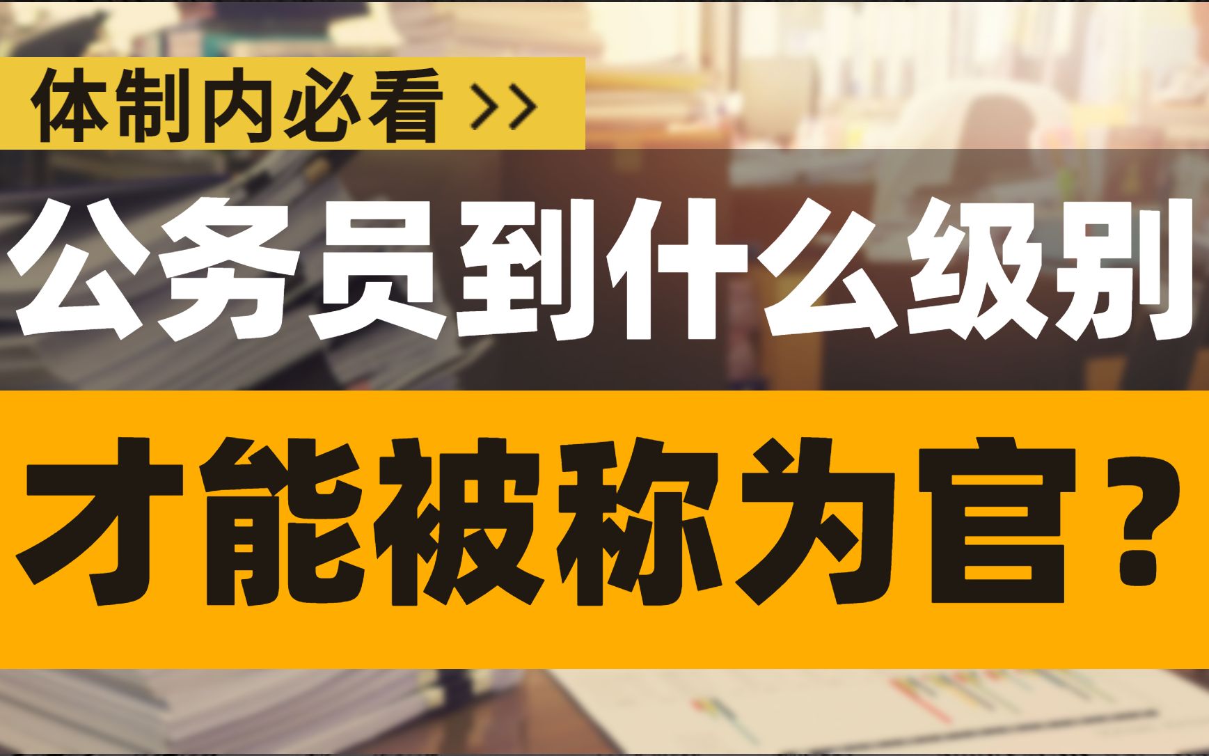 公务员到了什么级别才能被称为“官”呢?哔哩哔哩bilibili