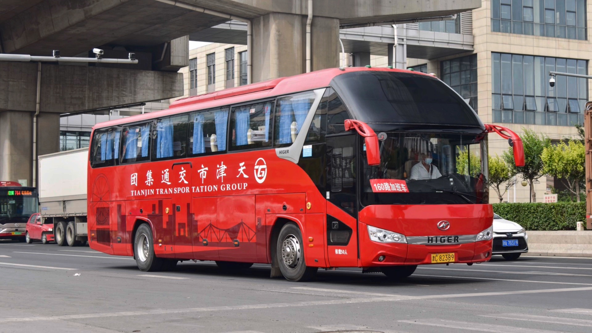 天津交通巴士160路加班车海格klq6122bae51运行实录(津c82389)