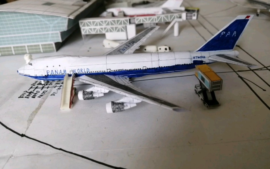 手工制作美国泛美航空波音747100客机