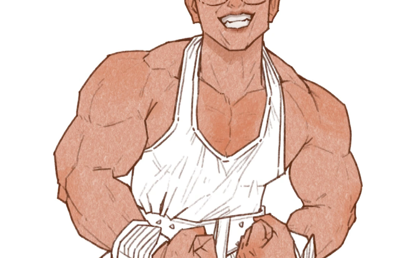 活动作品插画速写肌肉男