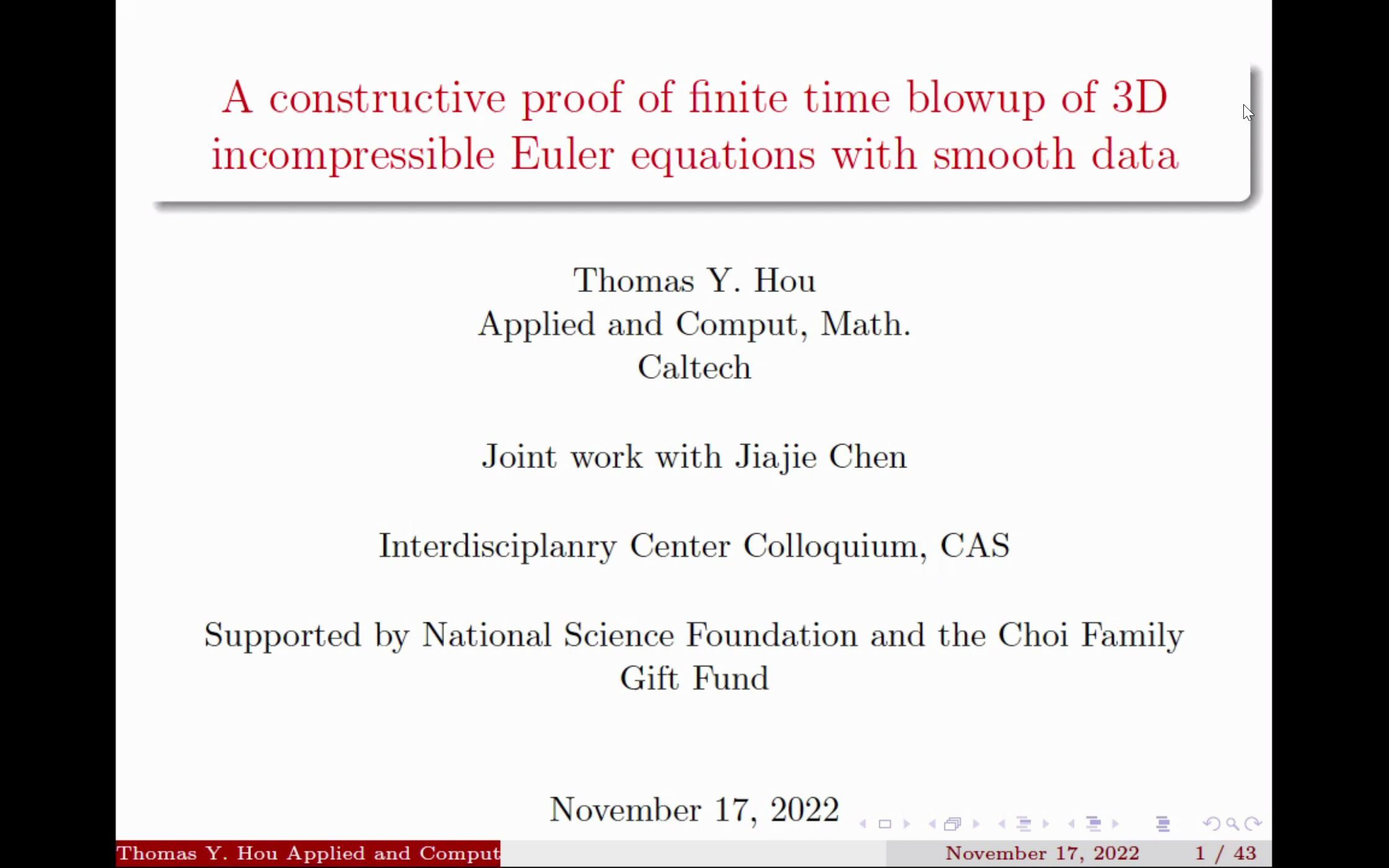 A constructive proof of finite time blowup of 3D incompressible Euler equations哔哩哔哩bilibili