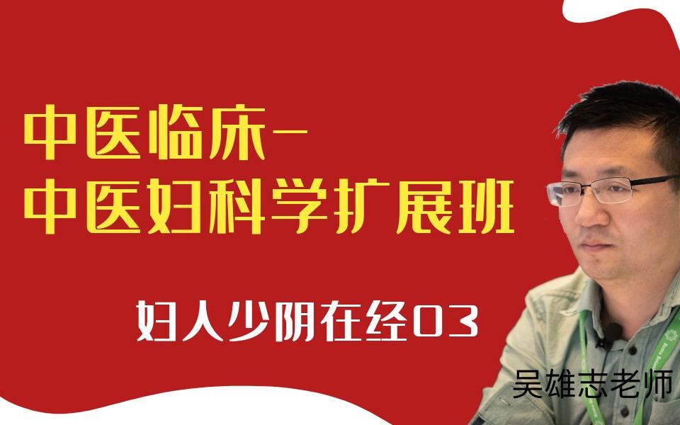 中医临床中医妇科学扩展班妇人少阴在经03 吴雄志老师哔哩哔哩bilibili