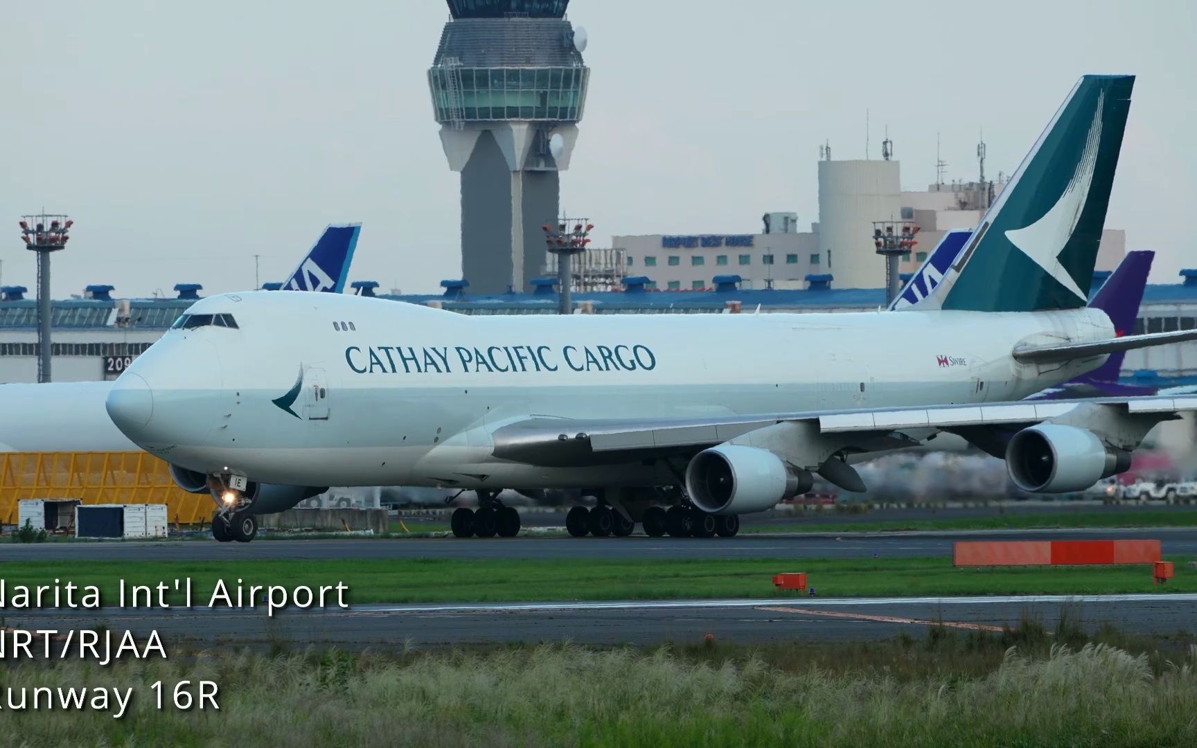 国泰747-400f b-lie|成田空港|4k