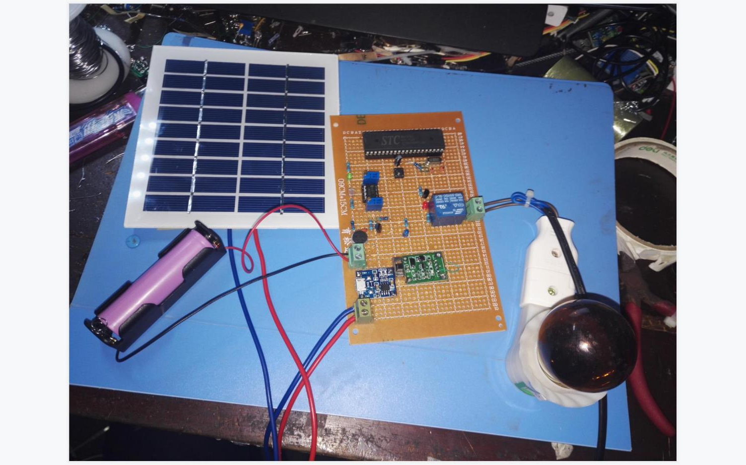基于51单片机的太阳能声光控路灯设计diy设计/开发板套件16-127
