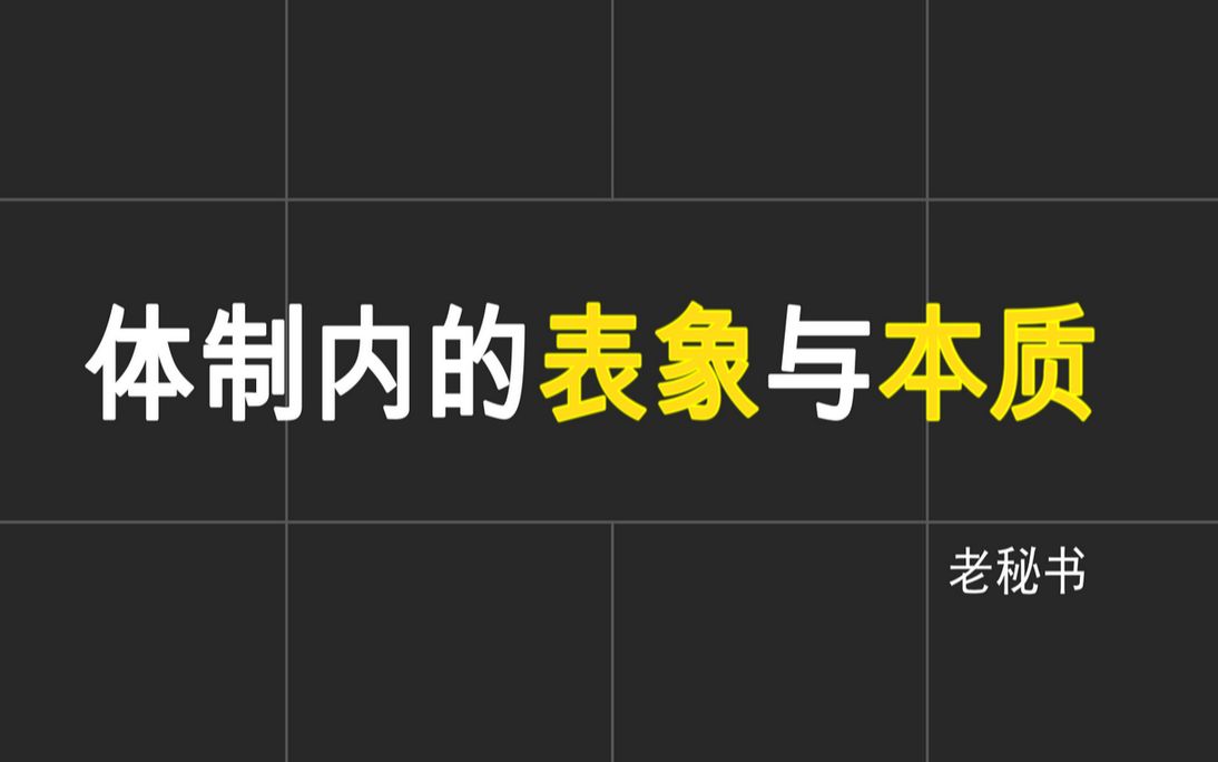 体制内的表象与本质哔哩哔哩bilibili