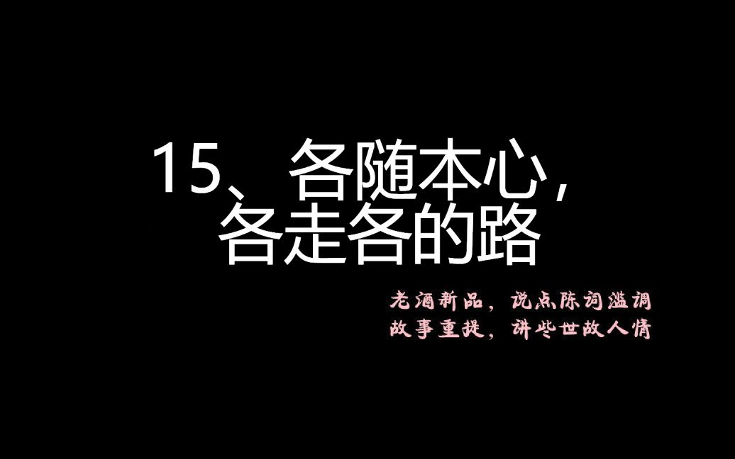 【15,各随本心,各走各的路】妄言止于智者?