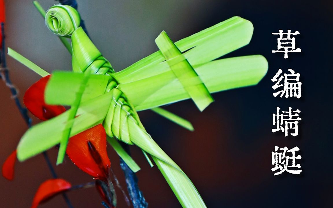你们小时候玩过草编蜻蜓吗