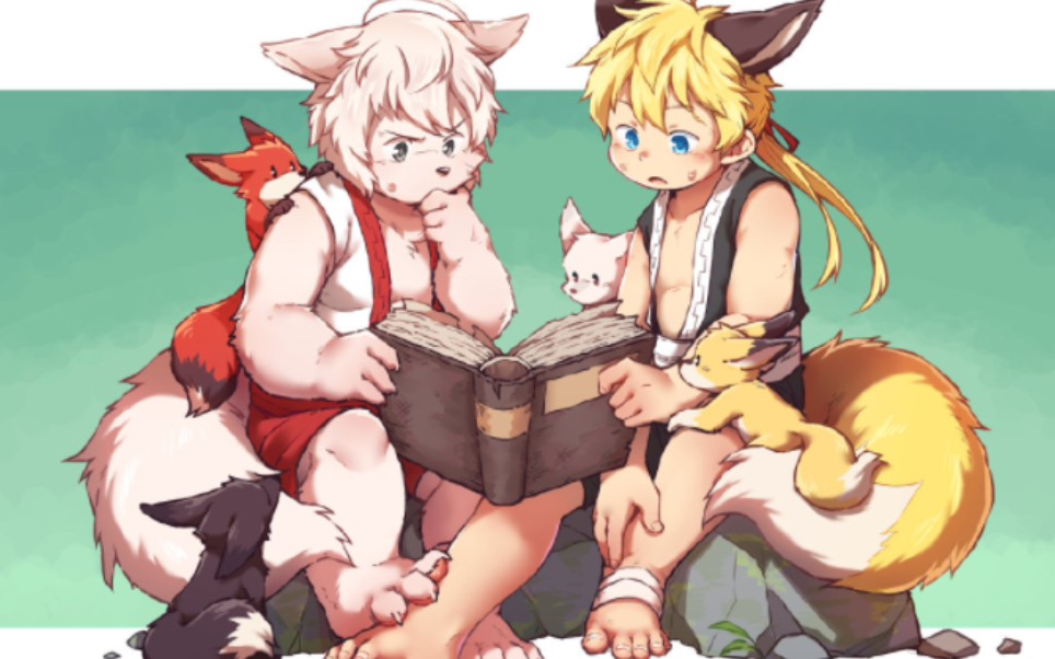 虎子叫小白 狗子叫阿戌 狸猫叫八月 画师狼小魂